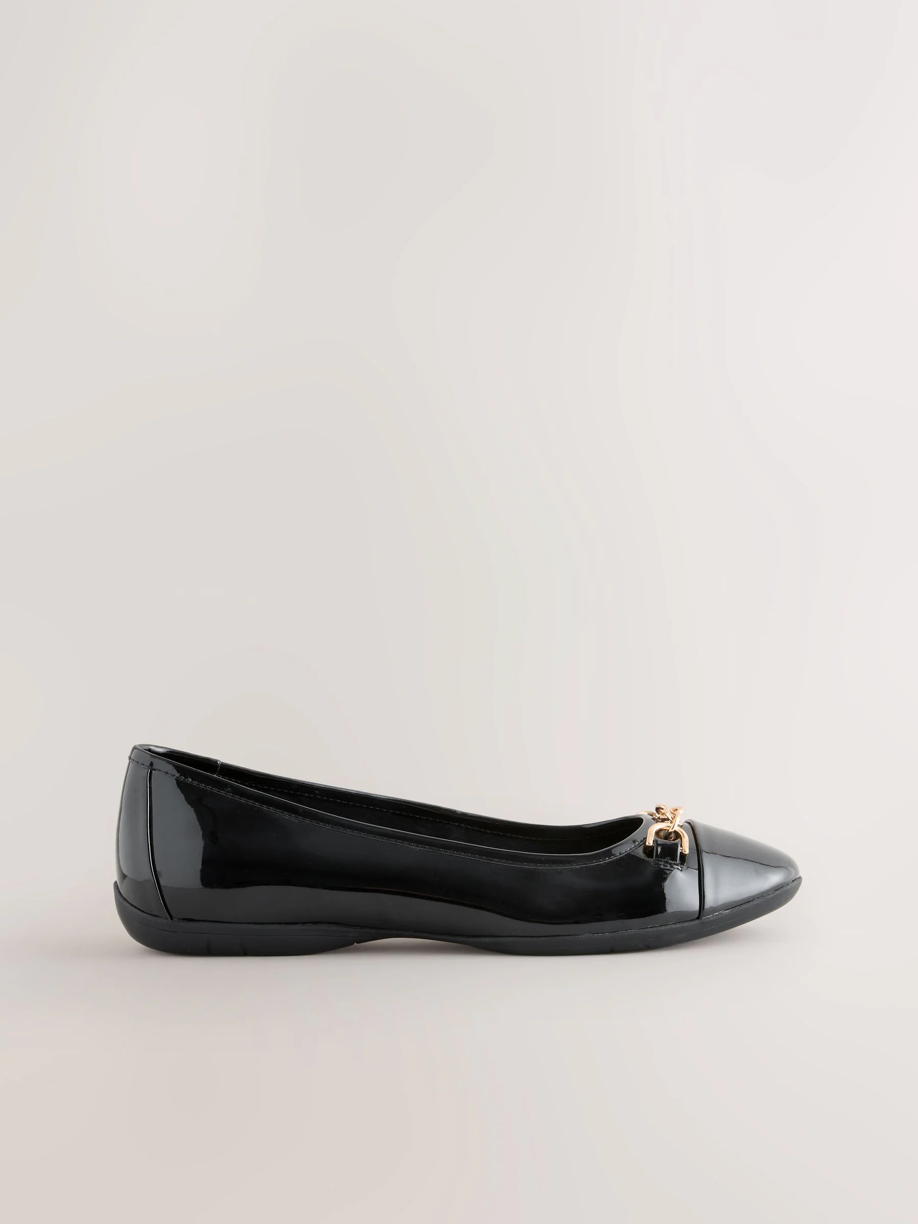 Zwart - Forever Comfort® ballerina's met ketting en hardware