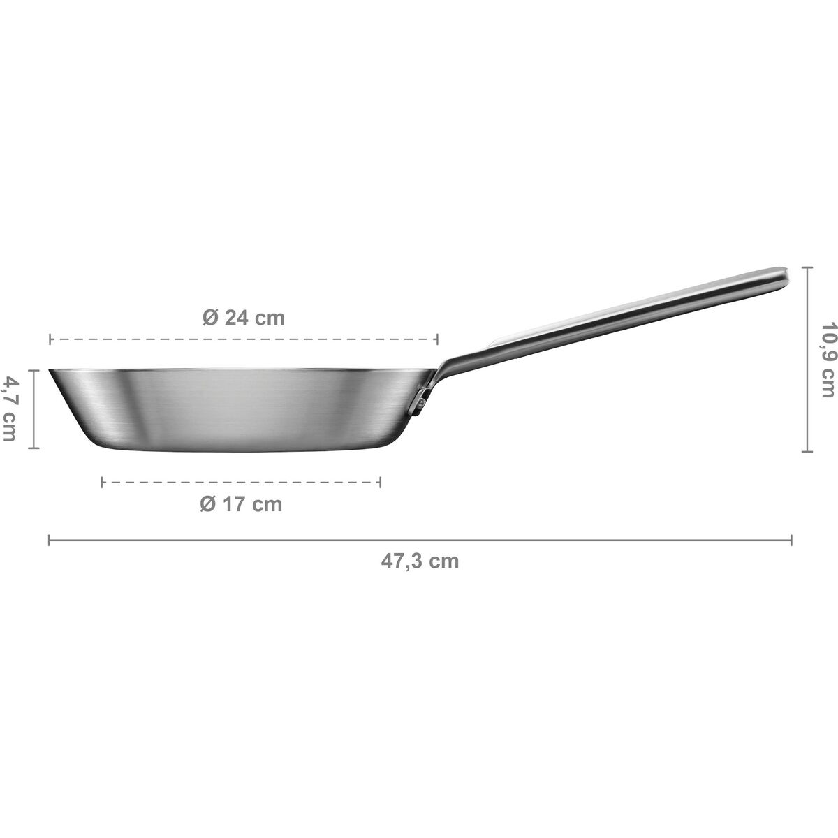 Norden stekepanne uten belegg 24 cm, rustfritt stål