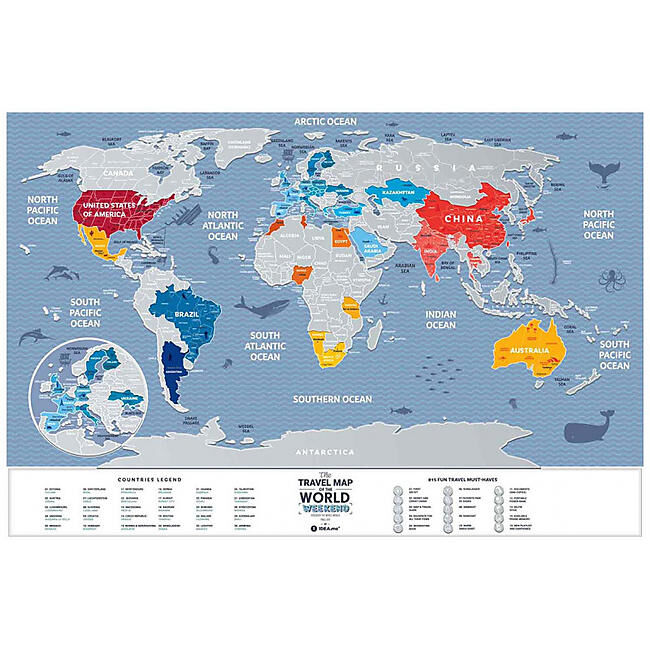 IDEA ME - CARTE A GRATTER MONDE WEEK END 60CM X 40CM