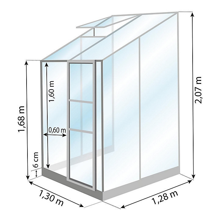 Serre en verre Lams Melissa anthracite 1,70m²