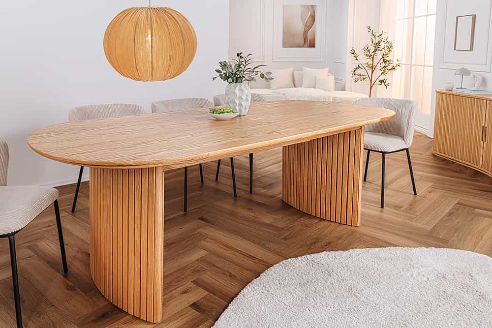 Ausziehbarer Esstisch VALHALLA WOOD 220-280cm natur Eichenholz
