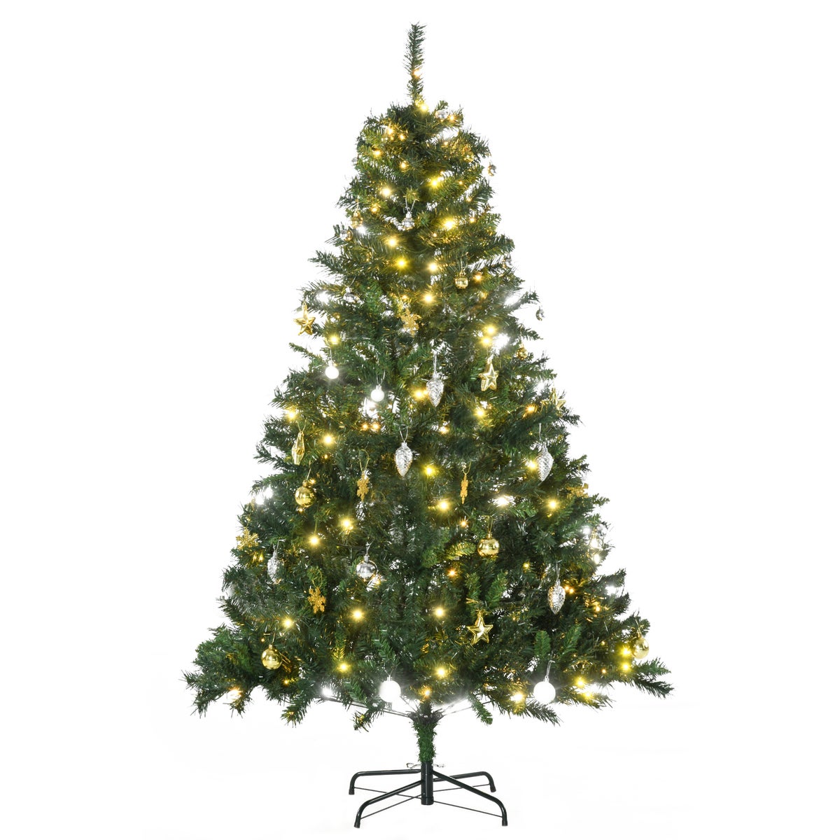HOMCOM Kerstboom, Ø 112 x H180 cm, PVC, Groen