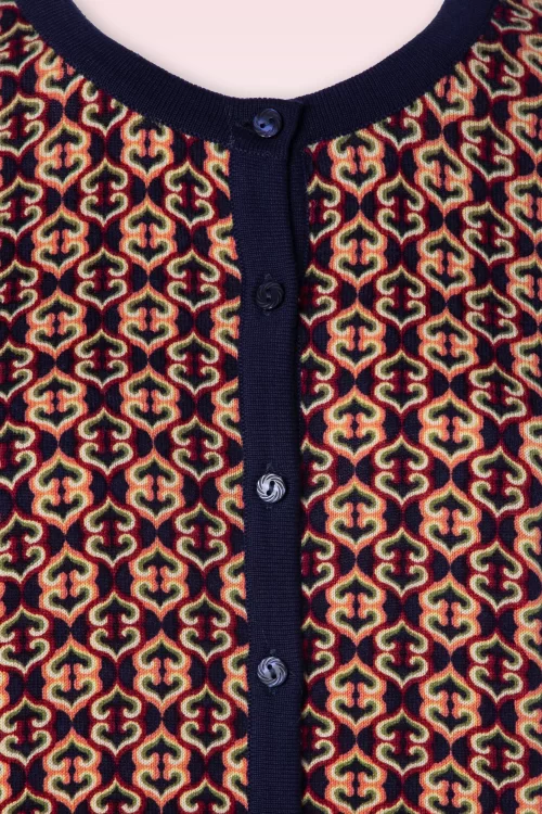 King Louie Ripley Roundneck cardigan in avondblauw