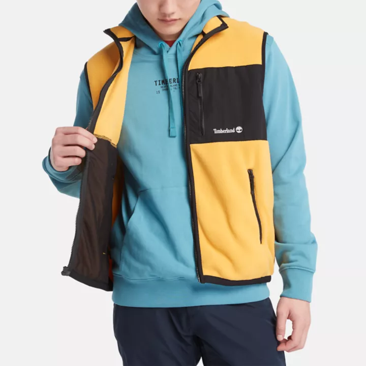 Colete de lã polar Outdoor Archive Polartec Série 200 para homens na cor amarela