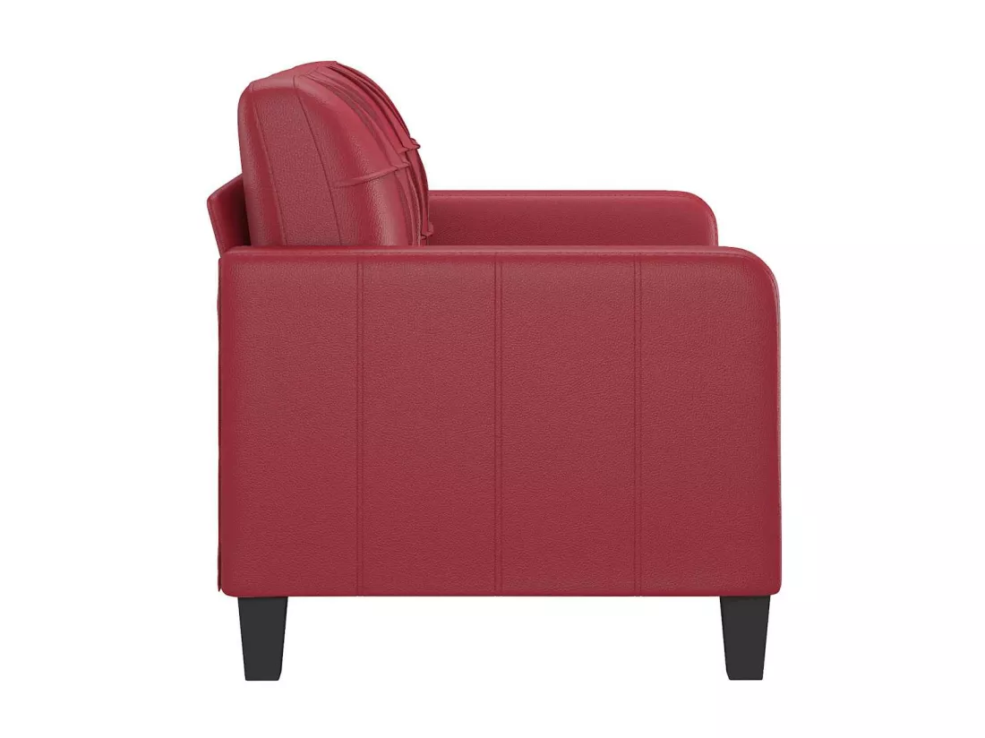 Canapé à 2 places Rouge bordeaux 120 cm Similicuir