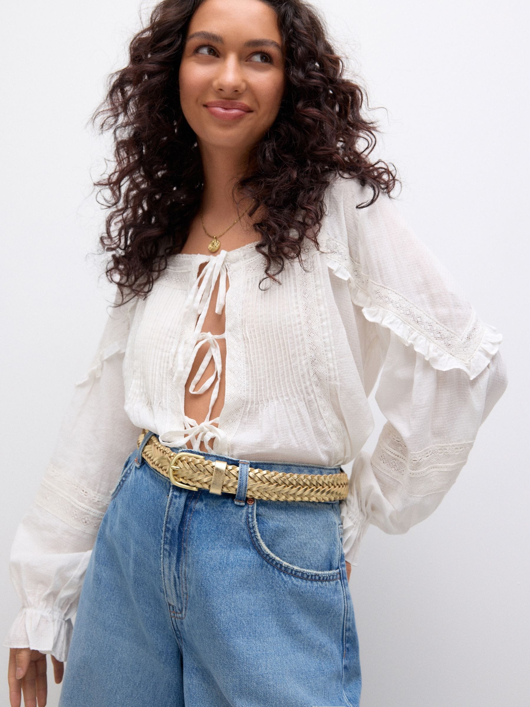 Goudkleurig - Hand Plaited Leather Belt