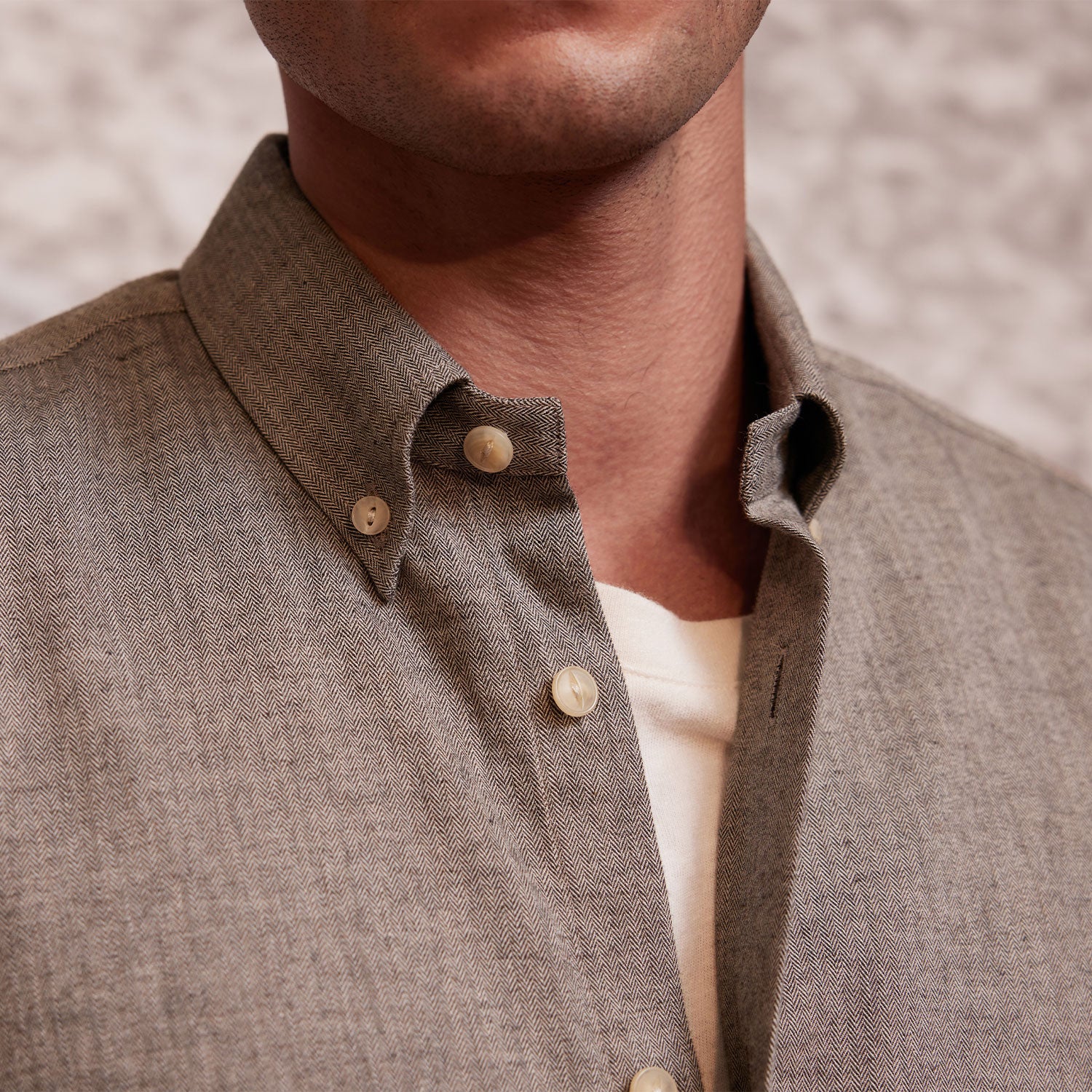 Light taupe flannel shirt