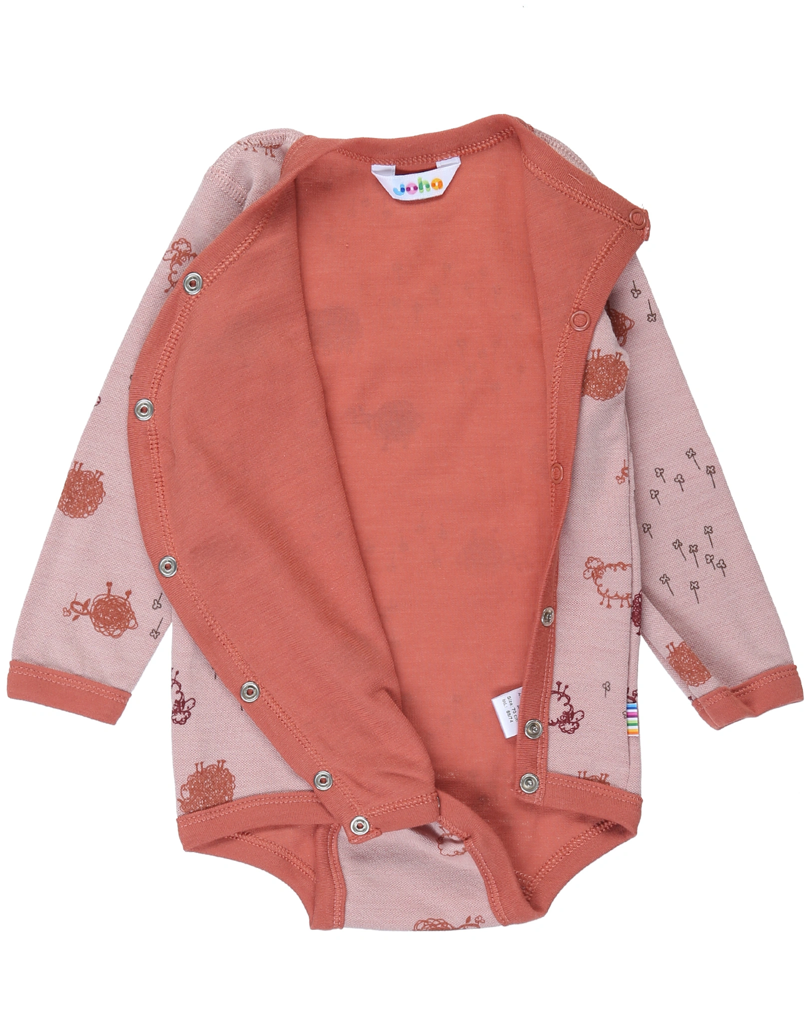 Wickel-Langarmbody 4039 SHEEP AOP in peach
