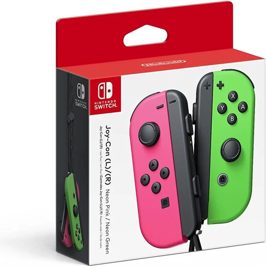 Nintendo Switch Joy-Con Vert Néon et Rose Néon Manettes de jeu