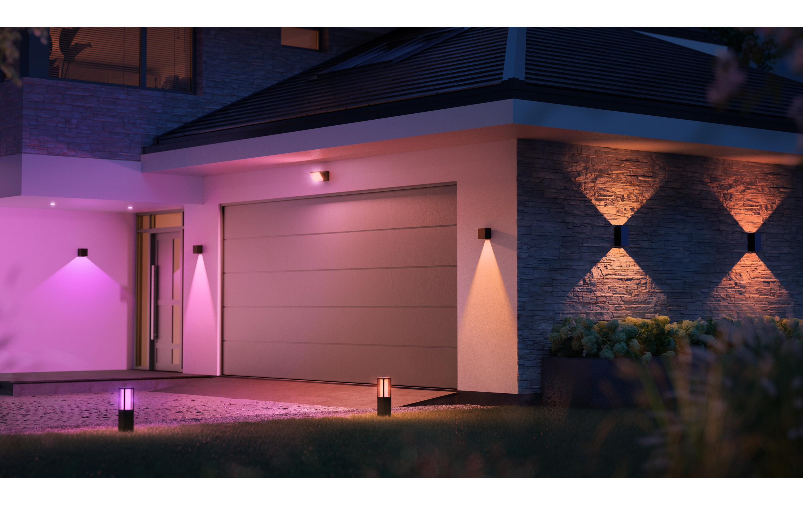 White & Color Ambiance Outdoor Resonate Wandl. Schwarz<br>Smarte Deckenleuchte