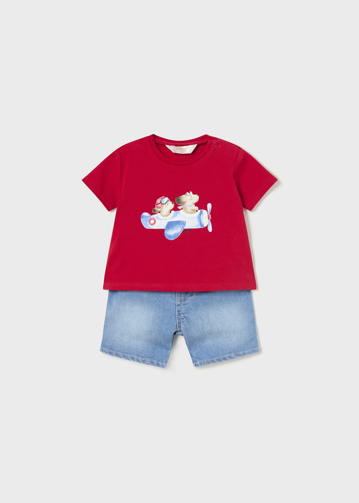 Conjunto de 2 peças em algodão sustentável para recém-nascidos.