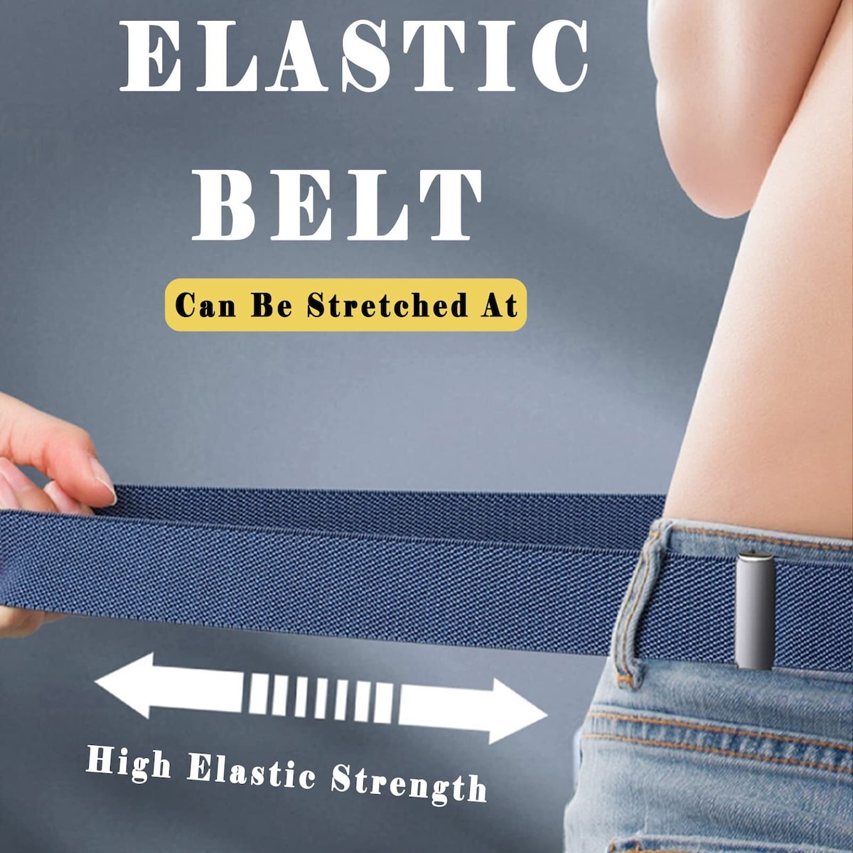 Daisy Spenneløst Elastisk Belte Stretchy Belte Usynlig Elastisk Belte Unisex Sort M