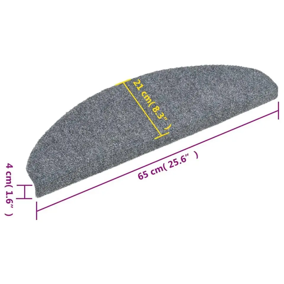 vidaXL - Trapmat - Grijs - Polypropyleen - 65 x 21 x 4 cm - 15 stuks