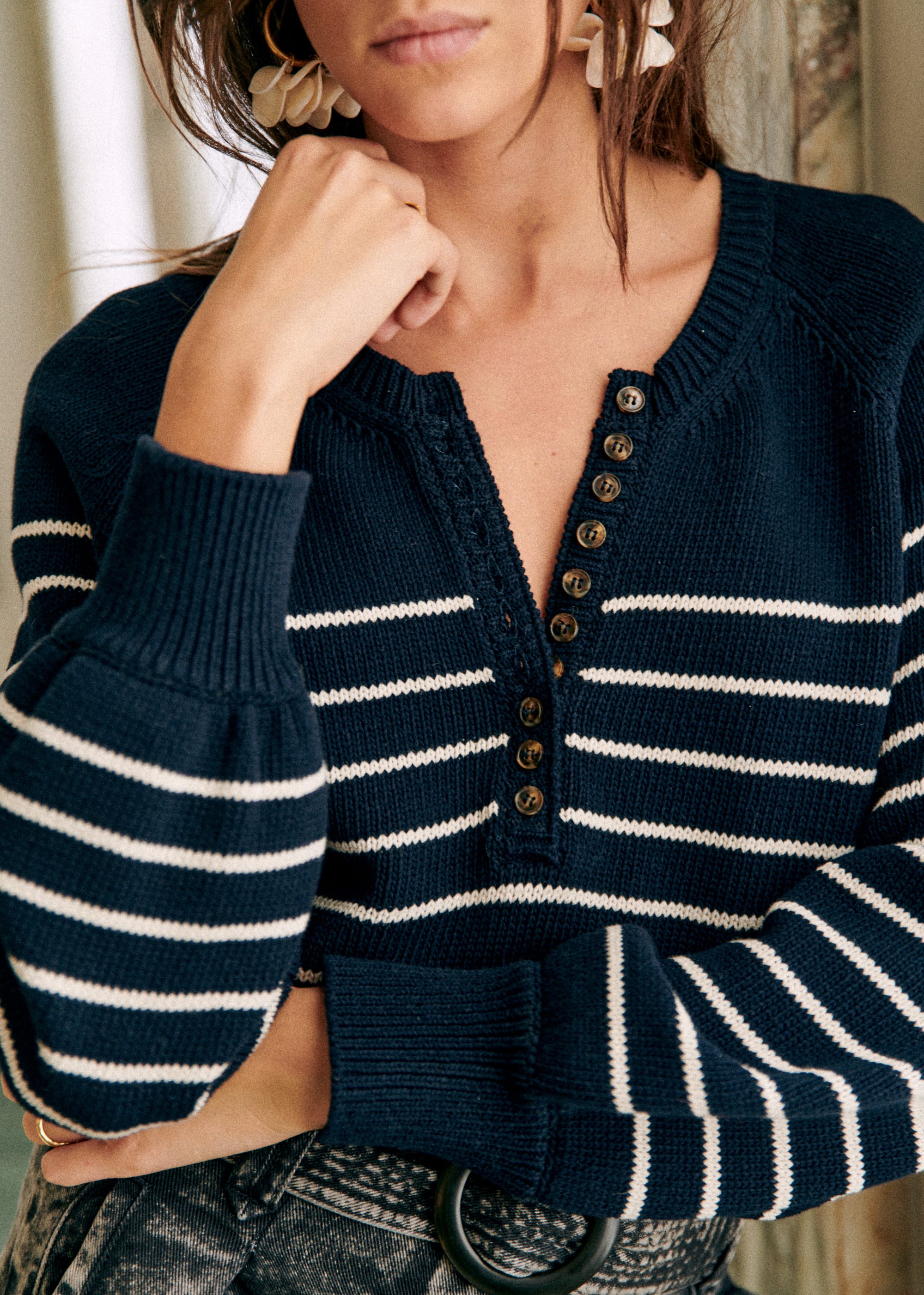 Pull Léontine - Marine / Ecru - E-SHOP/MAILLE 5905483