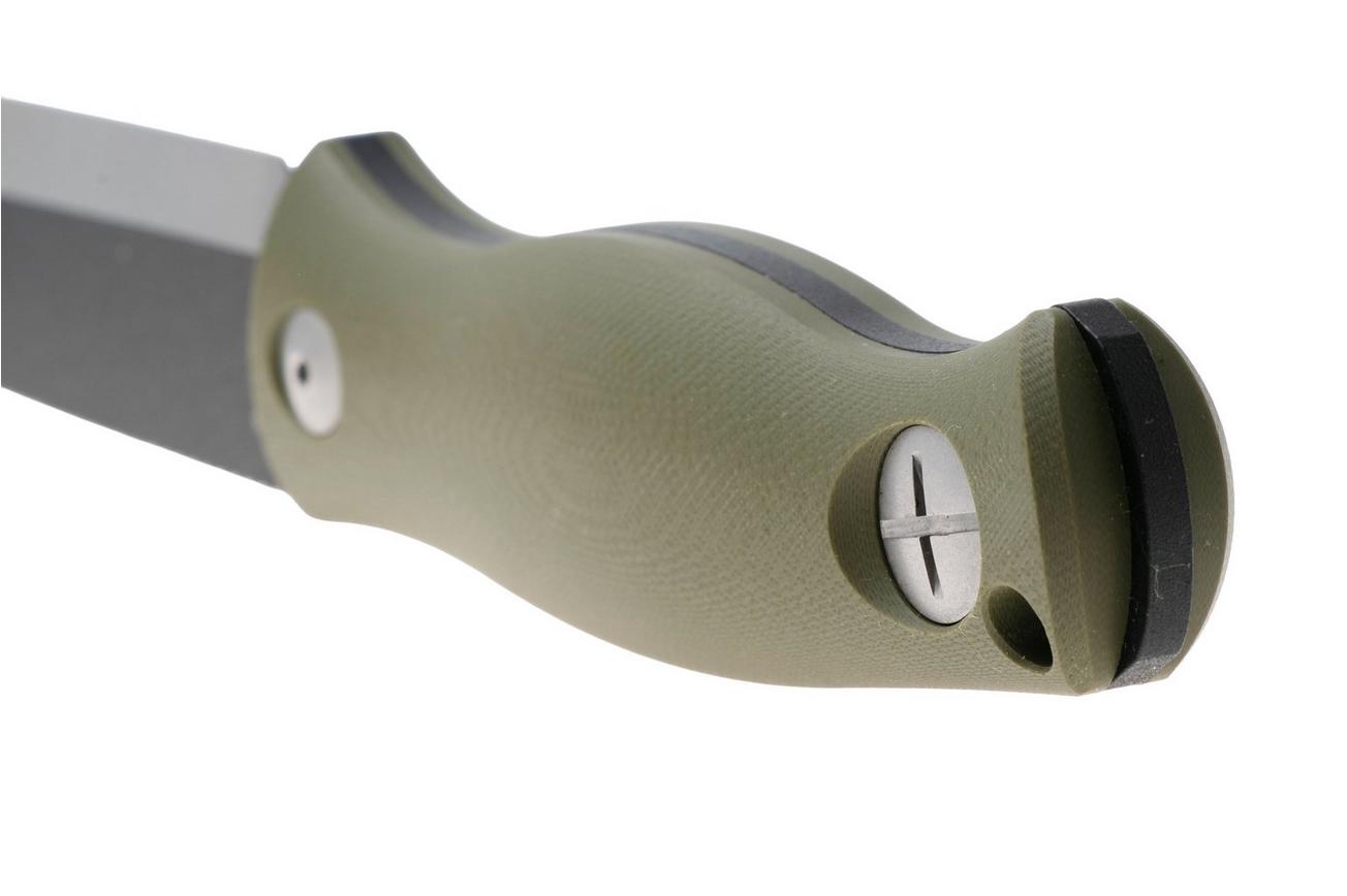Kizer Polaris 1100A2, Black 1095 Carbon Steel, OD Green G10, vaststaand mes, Azo design