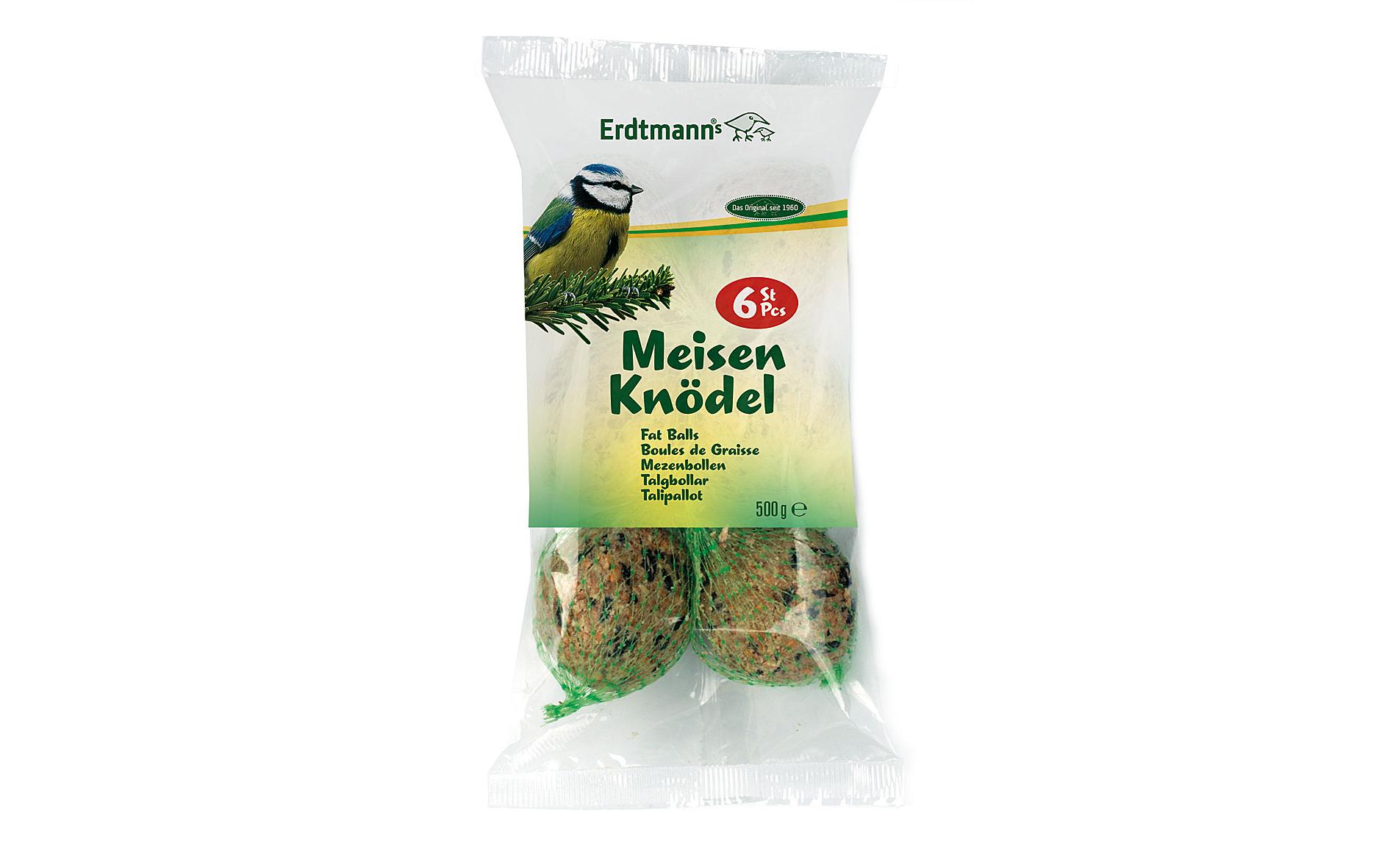 Wintervogelfutter Meisenknödel mit Netz, 6 StückMeisenknödel im Polybeutel