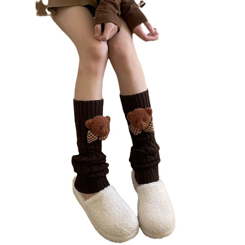 Romilan - Beenwarmers met kabelmotief en effen berendetail
