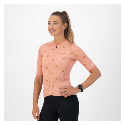 Maillot Manches Courtes Velo Rogelli Fruity - Femme - Corail