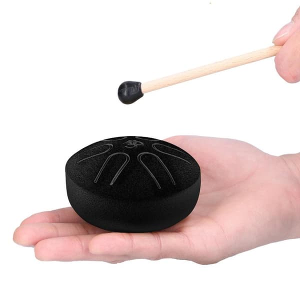 Mini tromme / Tongue Drum of Steel - 6 Toner - Svart
