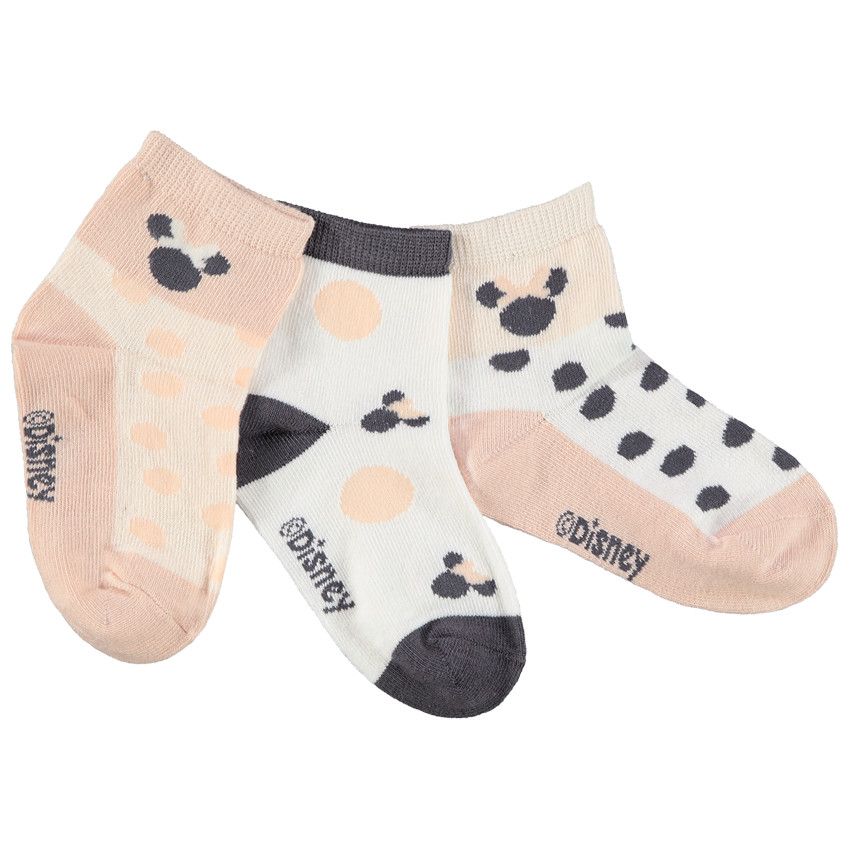 Lot de 3 paires de chaussettes imprimé Minnie Disney pour fille - Rose