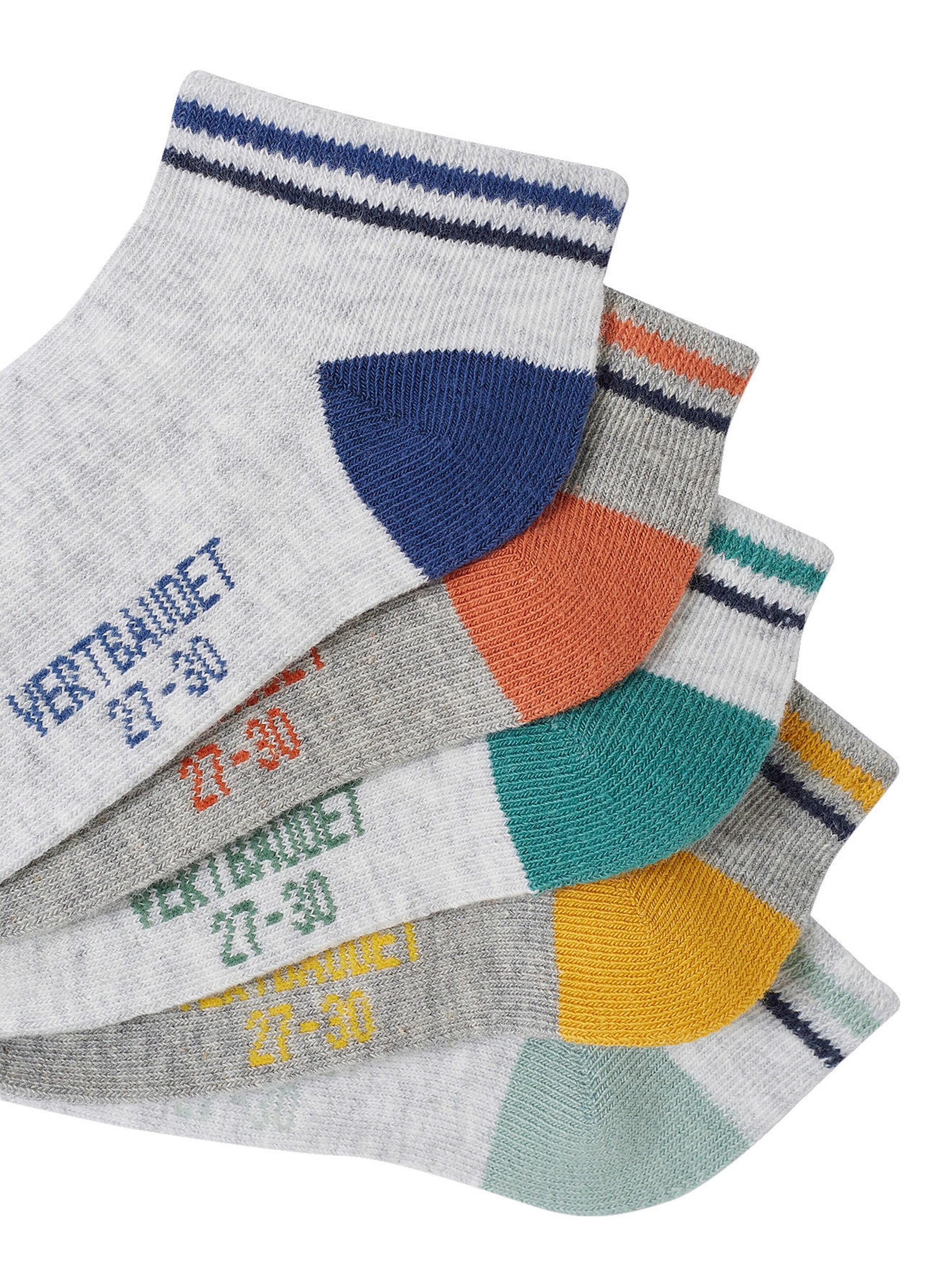 Vertbaudet 5er-Pack Jungen Kurzsocken BASICS grau meliert