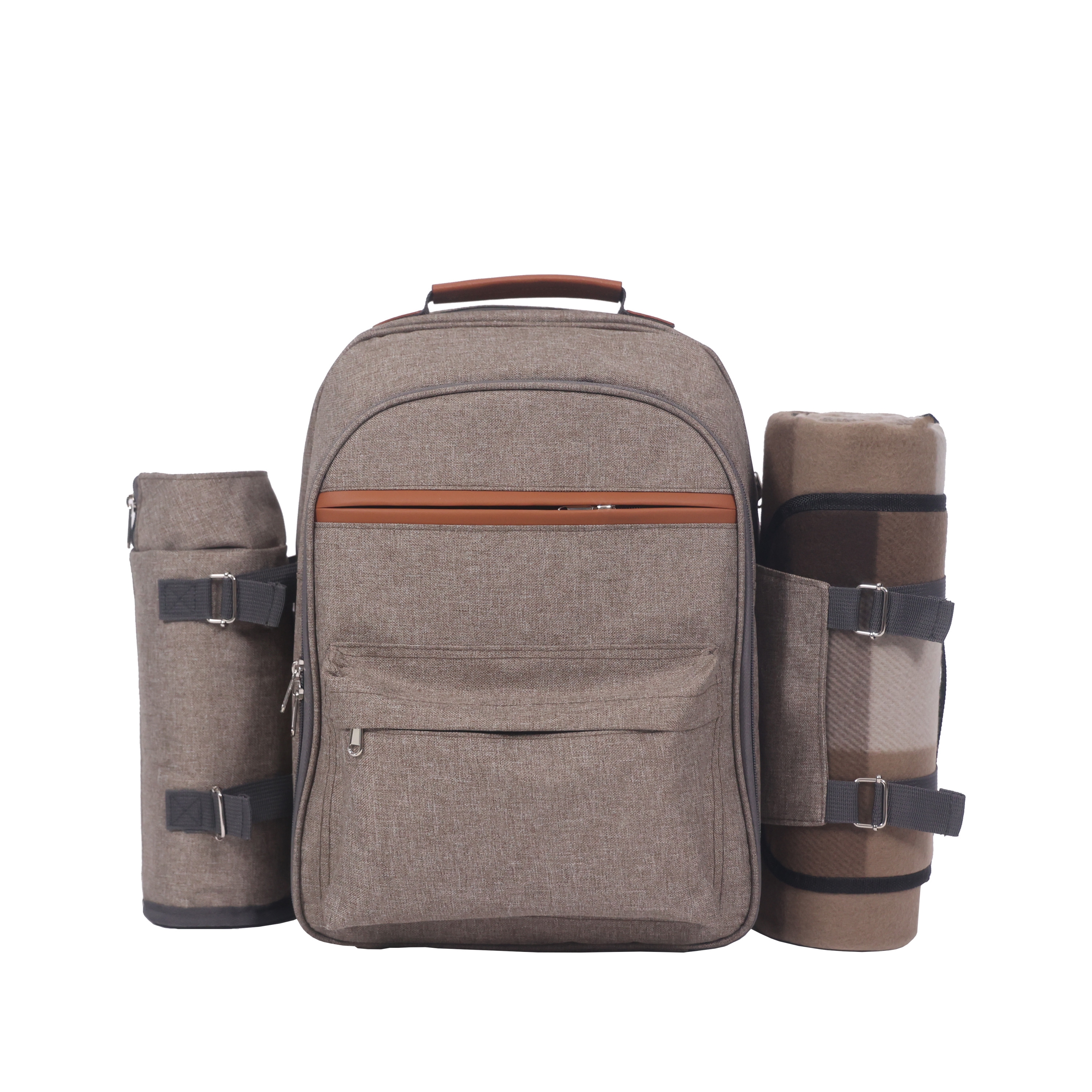 Picknick Rucksack Set für 4 Personen braun