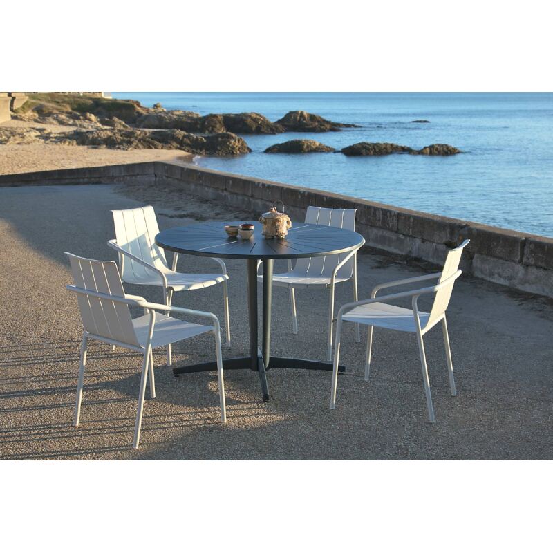 Table d'extérieur ronde OUDON - structure aluminium