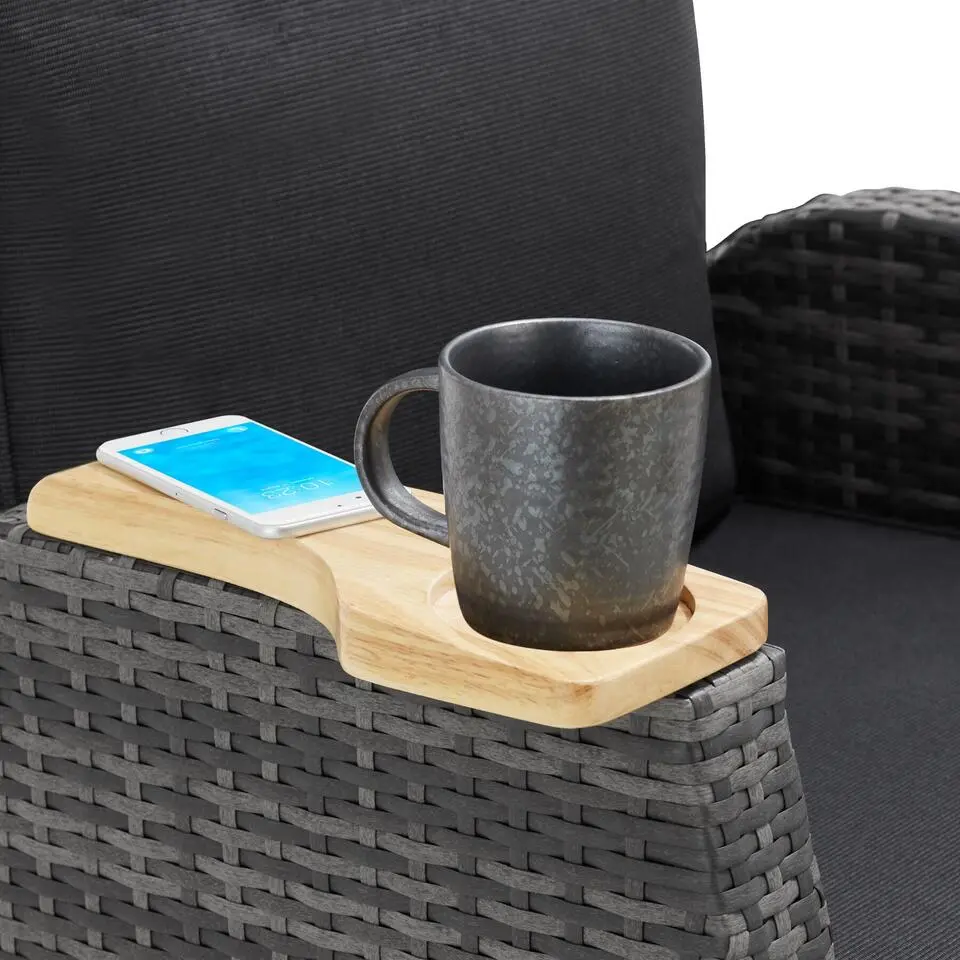 tectake Wicker fauteuil Pescara met aluminium frame, rugleuning verstelbaar
