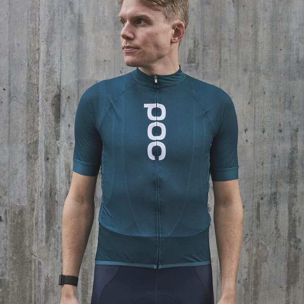 Maillot vélo POC M'S ESSENTIAL ROAD LOGO JERSEY DIOPTASE BLUE