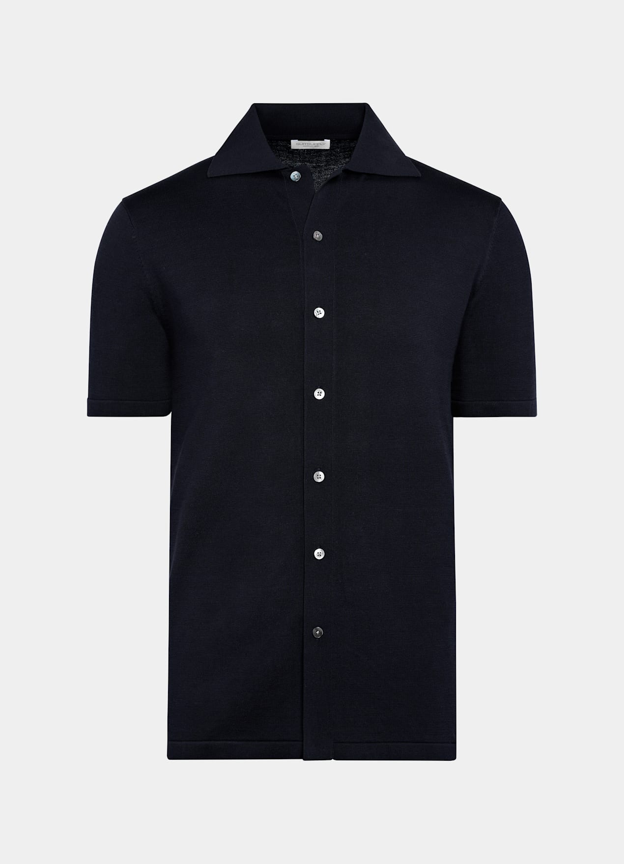 Cardigan type polo bleu marine