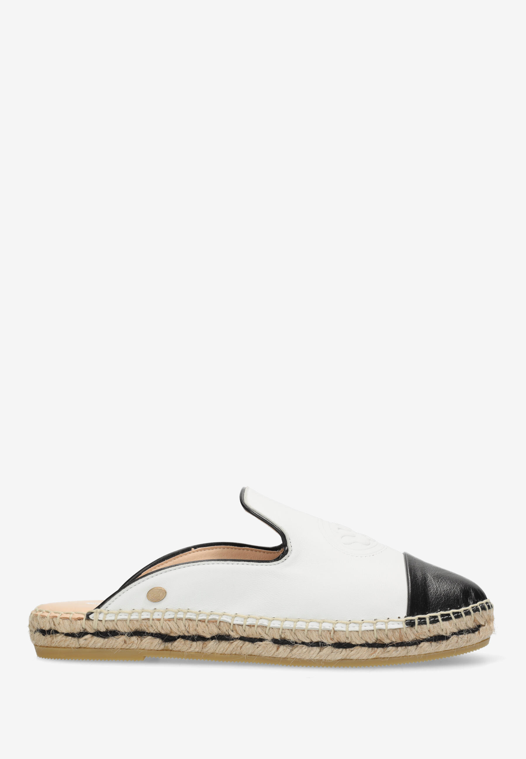 MILI MULE Espadrille slipper leather White/Black