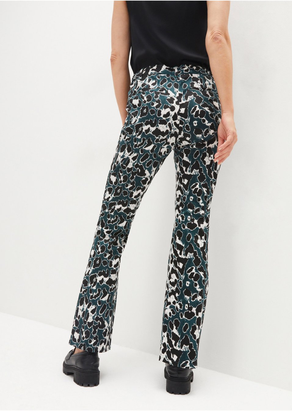 Pantalon extensible à imprimé léopard