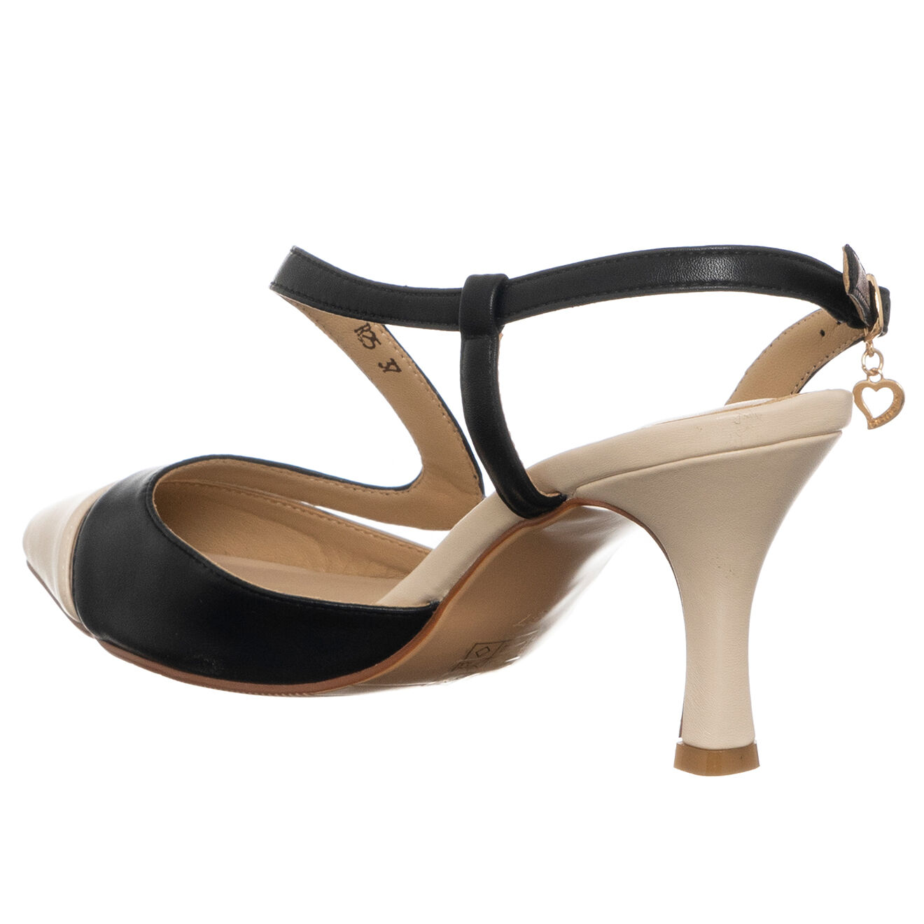 Tua By Braccialini Slingbacks Luna beige/noir - Talon 8 cm