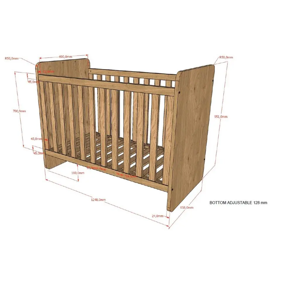 Meegroeibed Sammie - 60x120cm - 90x200cm - eikdecor