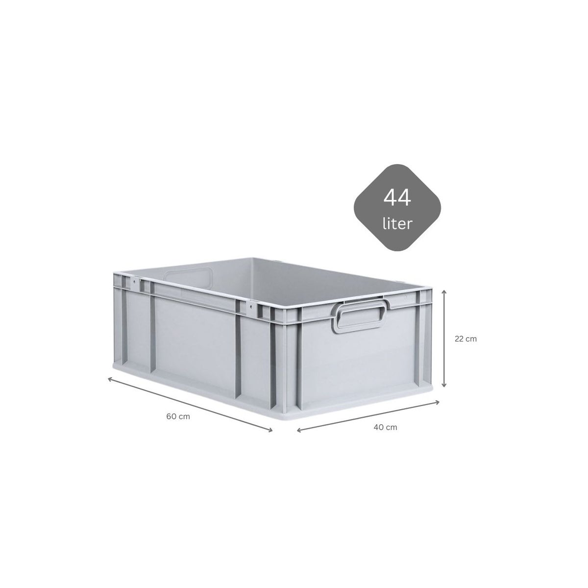 PROREGAL Super Saver Set 4x Eurobox NextGen Grip met scharnierend deksel en gele schuifsluitingen HxBxD 22 x 40 x 60 cm 44 liter