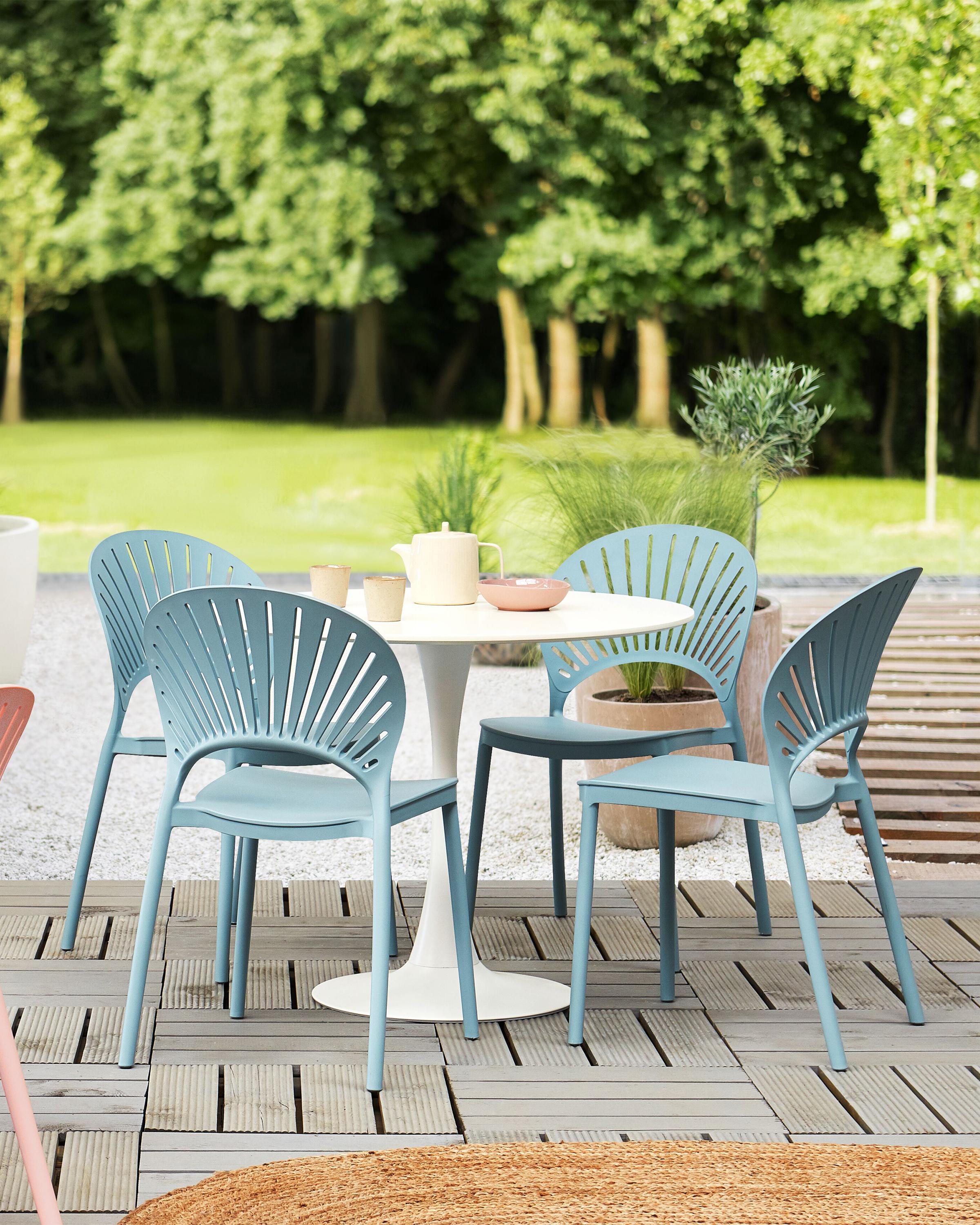 Set van 4 tuinstoelen OSTIA Lichtblauw