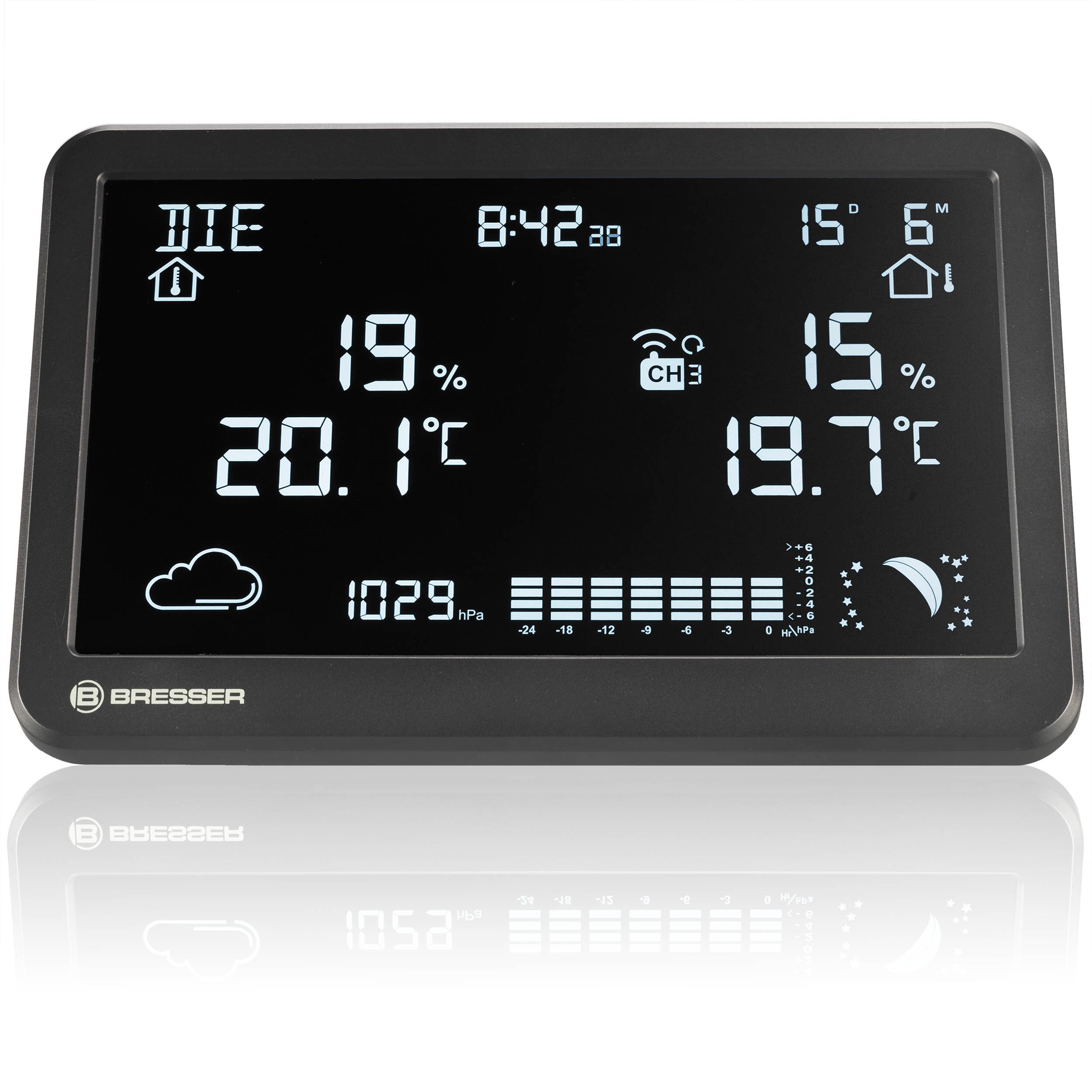 BRESSER Funk-Wetterstation MeteoTemp TBH
