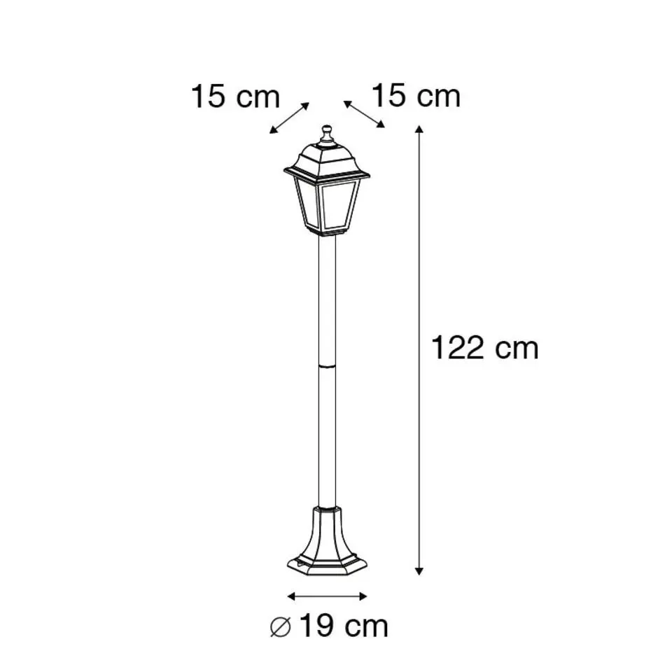 Qazqa staande buitenlampen capital zwart e27