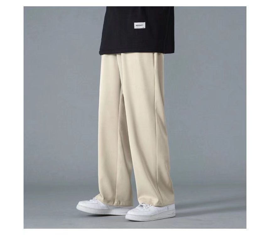 Acrius - Mid Rise Plain Wide Leg Broek