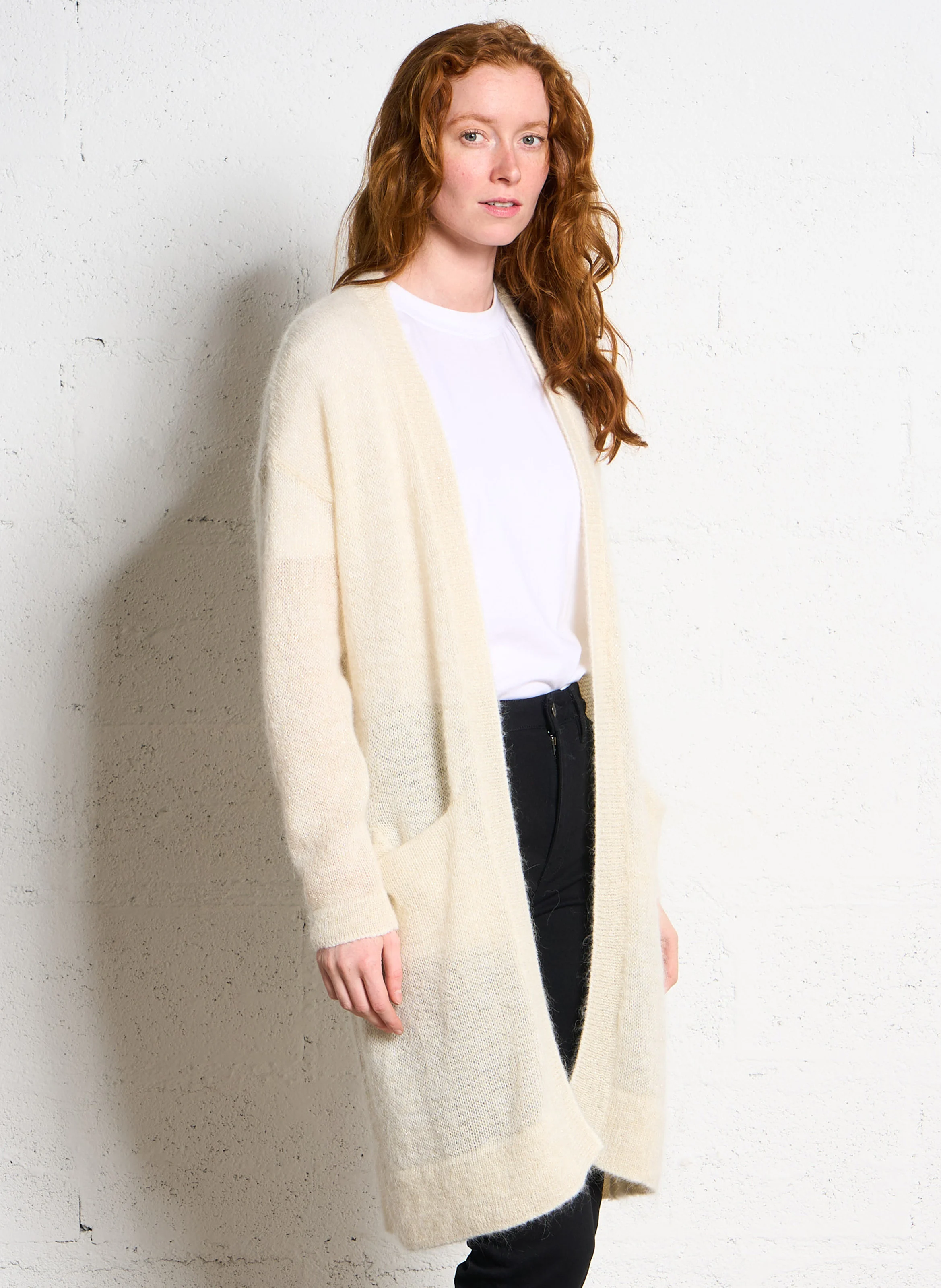 GARANCYAX - Gilet droit en laine mélangée | Blanc