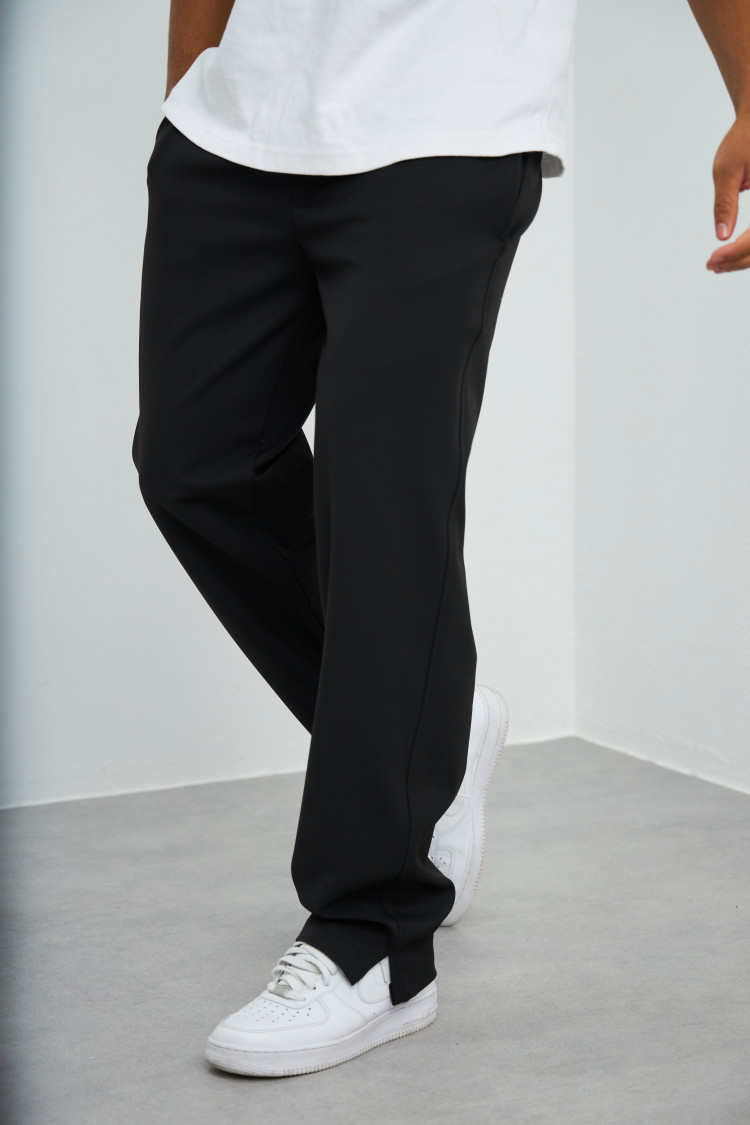 Pantalon avec fente noir