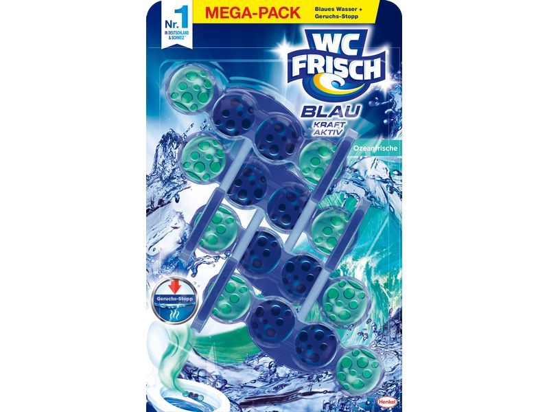 WC Frisch WC-Reiniger Blau Ocean 4er Toilettenspüler mit innovativer Formel