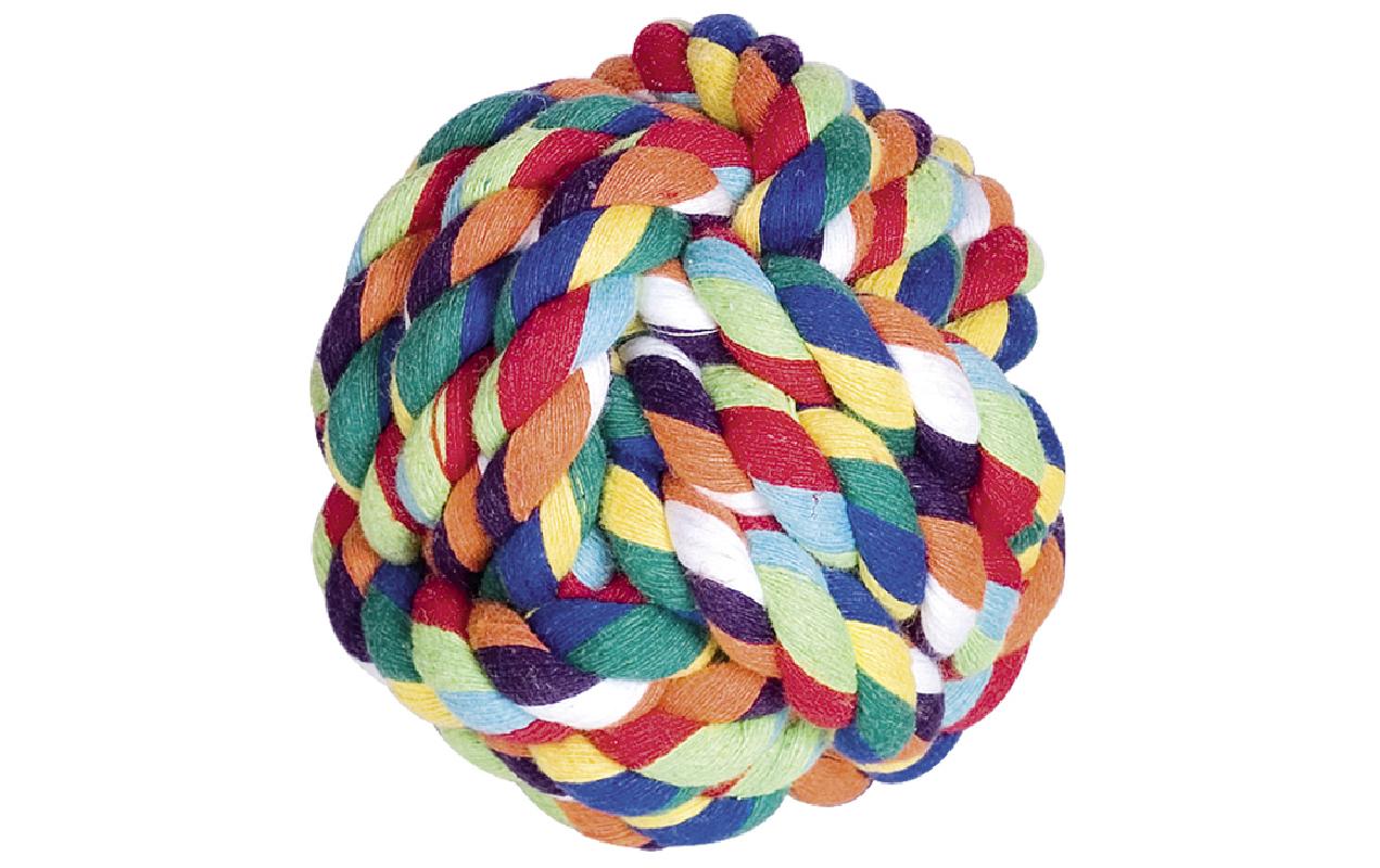 Hunde-Spielzeug Knotenseil-Ball, MehrfarbigSpielseil für Hunde – Ø 10 cm
