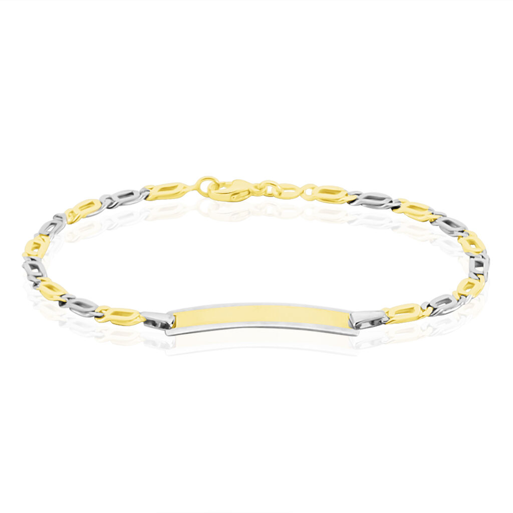 Bracelet Identité Fanelia Maille Marine Or Bicolore