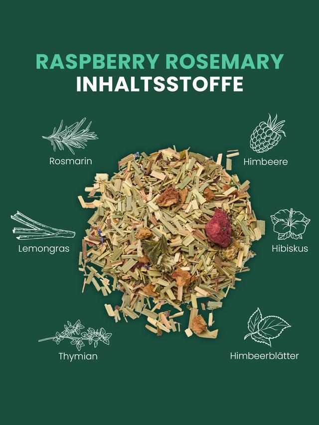 Kräutertee Rosmarin-Himbeer, lose, 100 g