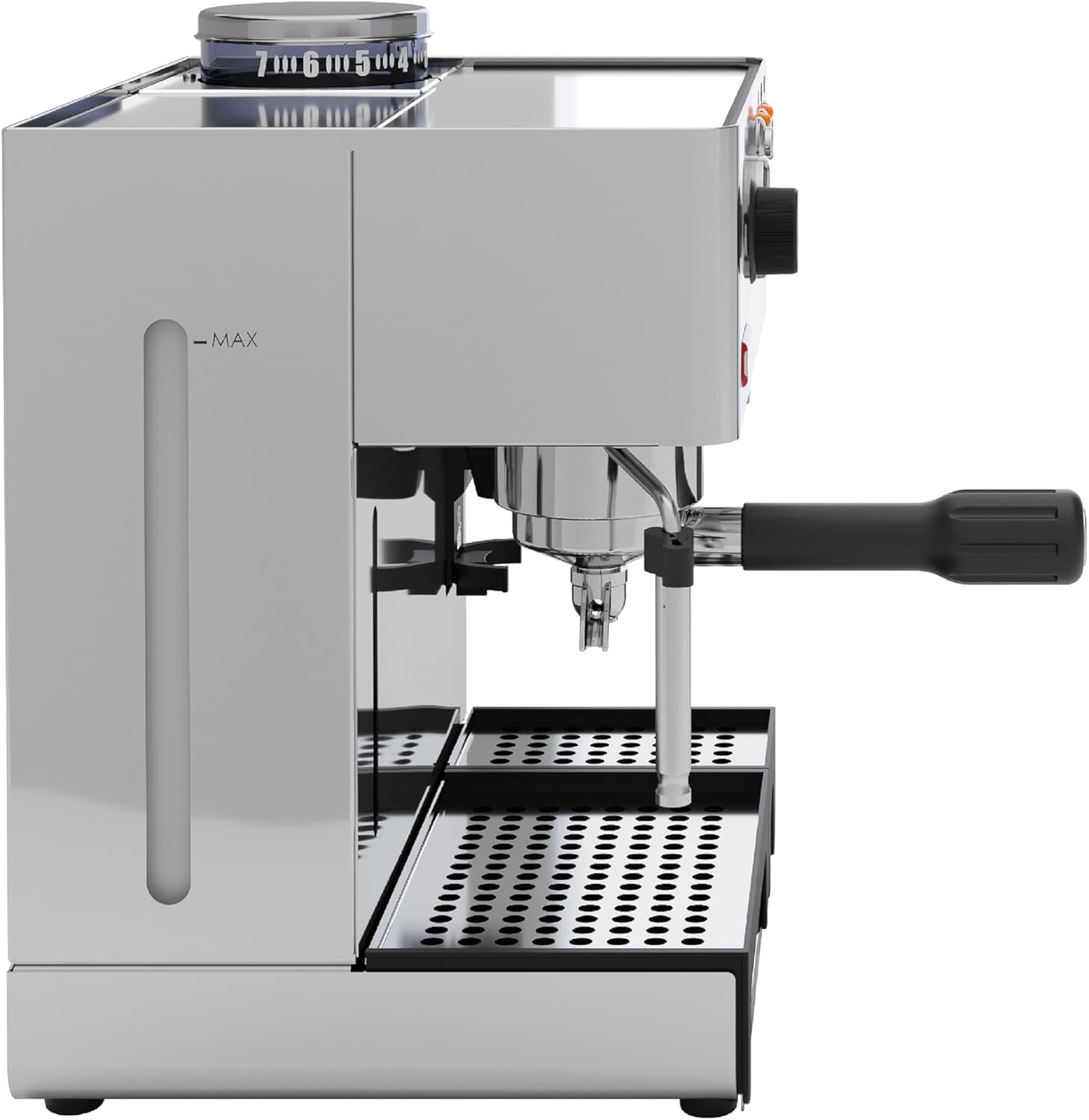 Lelit Anita Kaffeemaschine - Mit bewegelichem Milchaufschäumer und Mahlwerk - Silber