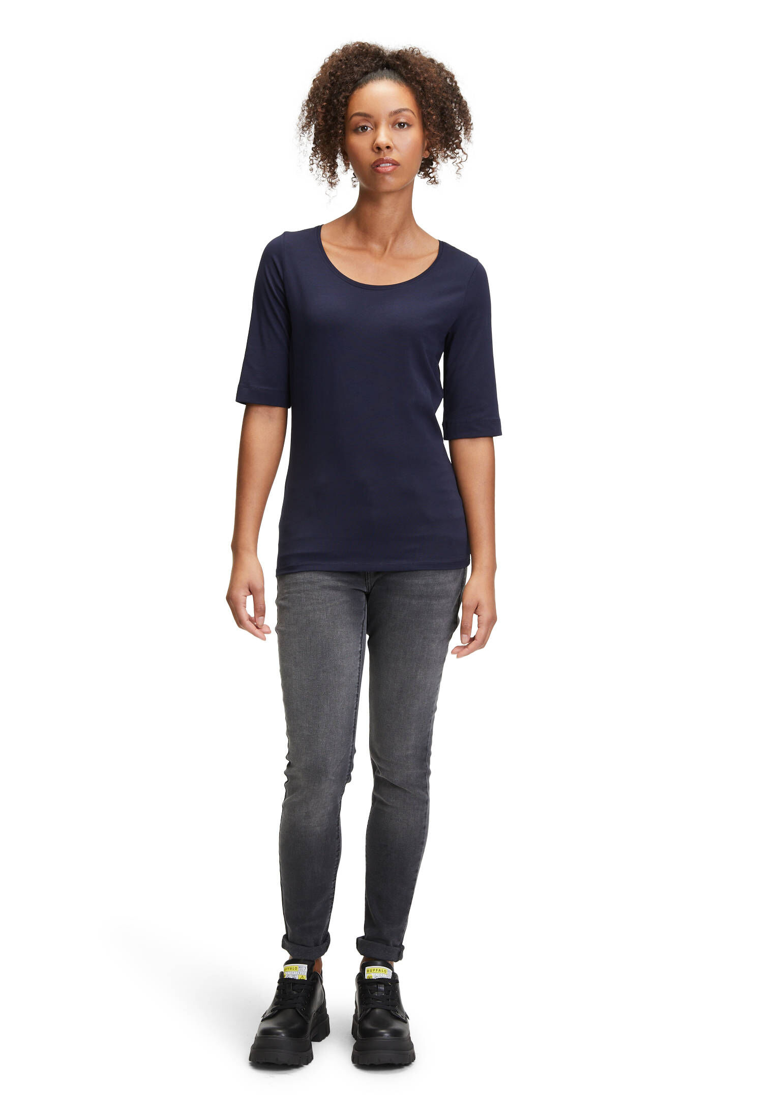 Cartoon| Damen Basic Shirt mit Rundhalsausschnitt