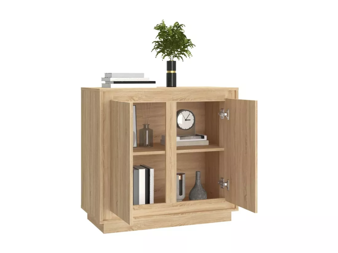 Buffet chêne sonoma 80x34x75 cm bois d'ingénierie
