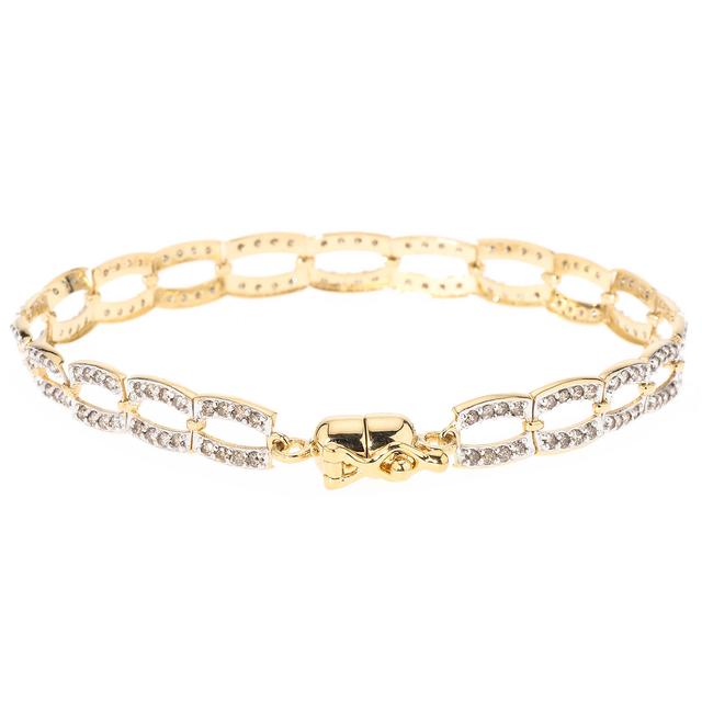 Brillant-Armband, champagnerfarben, Silber 925 vergoldet, 2,35 ct.