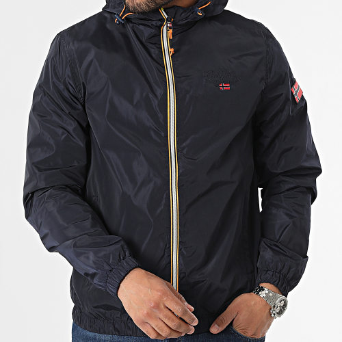Veste Zippée Capuche Bleu Marine